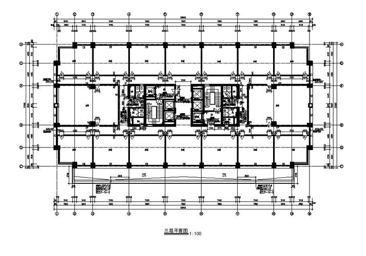 [施工图][宁夏]高层玻璃幕墙立面综合办公楼建筑施工图