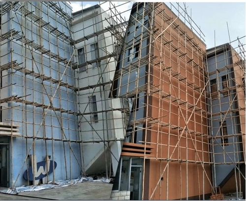 市韩派电器厂房外墙翻新工程使用了卡百利瓷砖翻新护墙宝产品进行施工